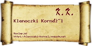 Klenoczki Kornél névjegykártya