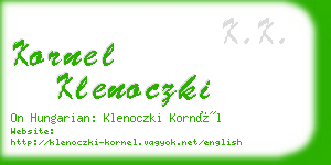 kornel klenoczki business card